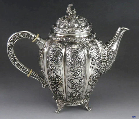 Vintage 1942 Beautifully Hand Chased Finnish Silver Teapot