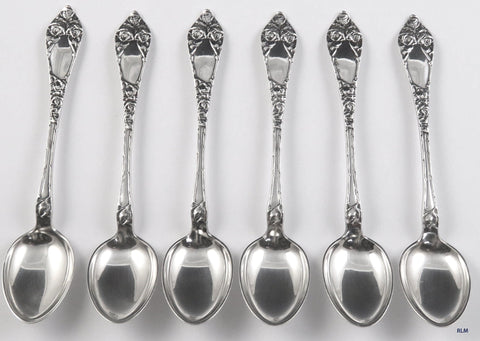 Norwegian 830S Silver Open OPPHØYET Rose Demitasse Spoons Th. Marthinsen Norway