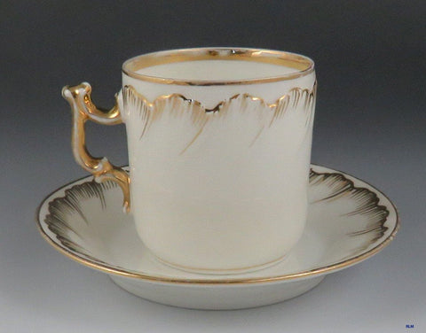 Lovely 10pc set Antique/Vintage Gilt Porcelain 4 Demitasse Cups & 6 Saucers