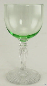 5 Antique Great Quality Hand Blown Green Wine Glasses