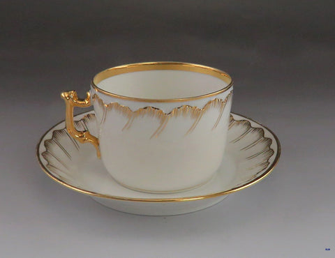 Lovely 21pc set Antique/Vintage Gilt Porcelain 10 Coffee Tea Cups & 11 Saucers