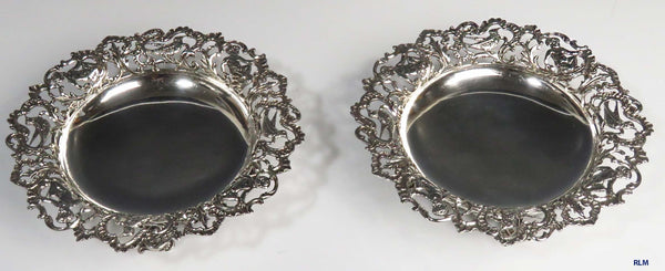 2 1891 Antique Gorham Sterling Silver Pedestal Dish/Bowls