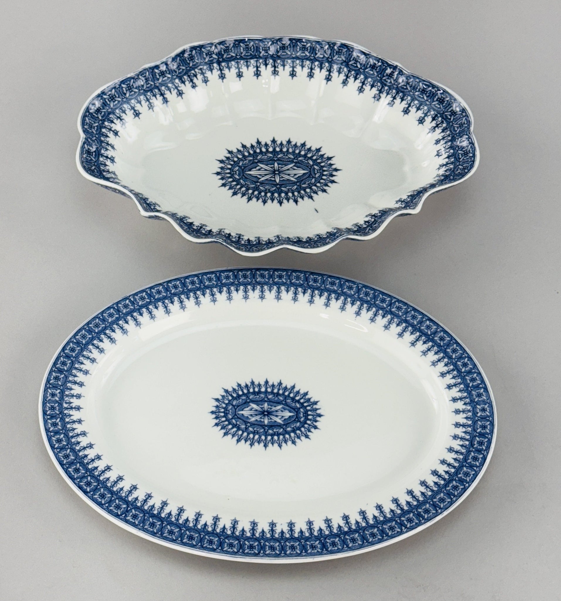 Antique 2 Royal Worcester Serving Pieces Platter and Bowl from 1890