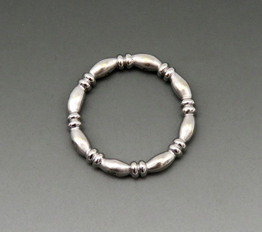 Sleek Contemporary 14k White Gold Diamond Frosted Finish Eternity Band Ring