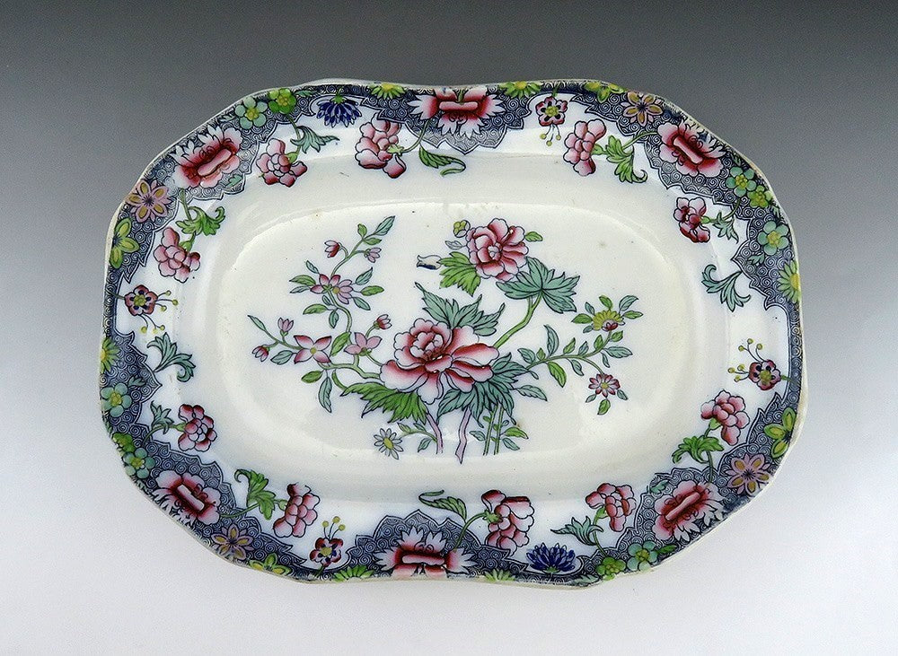Antique Mid 19th Century English Copeland Late Spode Floral Serving Platter/Tray