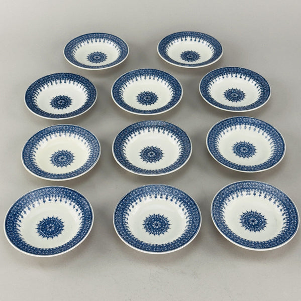 11 Royal Worcester Fruit Bowls Blue and White 1890 to 1902 Antique