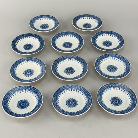 11 Royal Worcester Fruit Bowls Blue and White 1890 to 1902 Antique