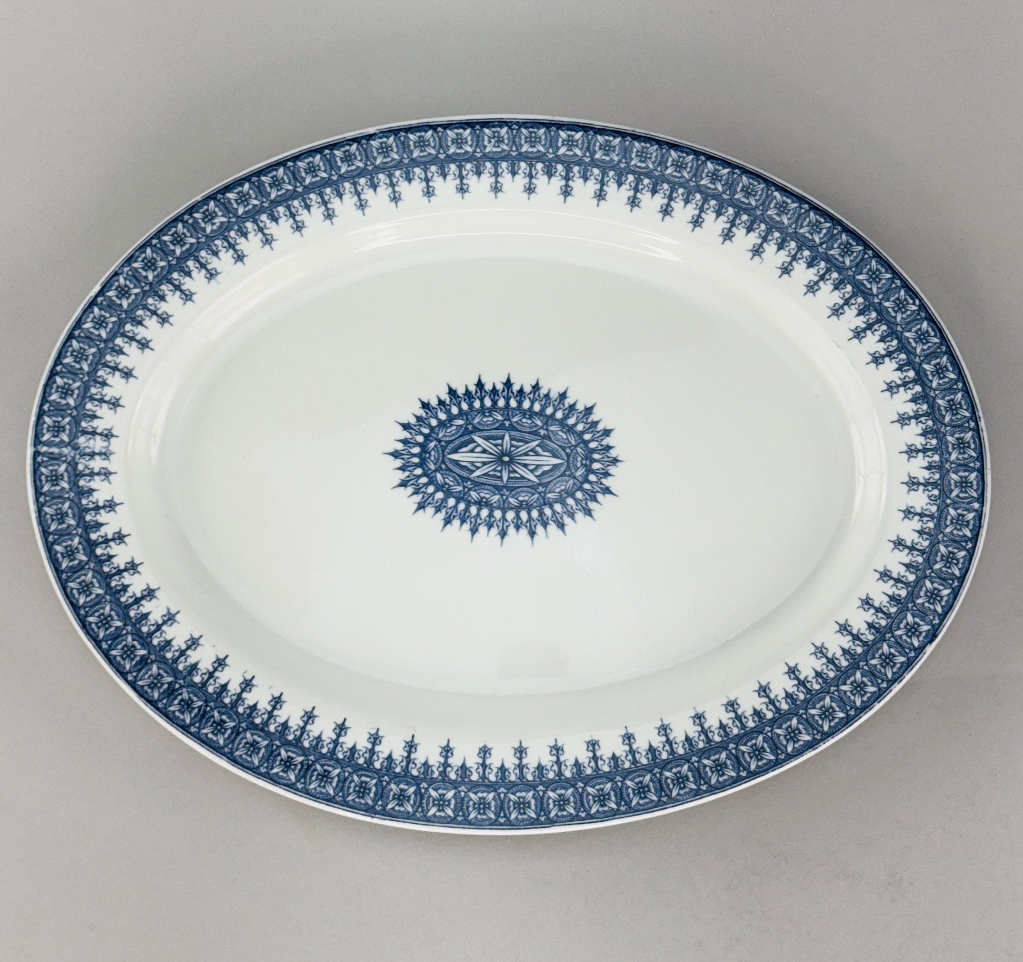 Antique Oval 1890 Royal Worcester Serving Platter Blue and White