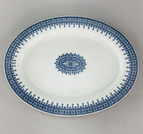 Antique Oval 1890 Royal Worcester Serving Platter Blue and White