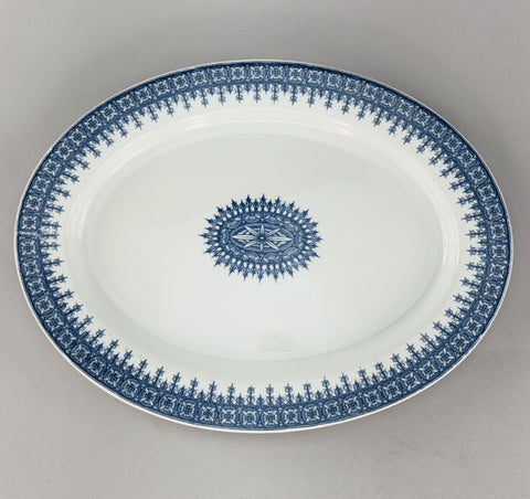 Antique Oval 1890 Royal Worcester Serving Platter Blue and White