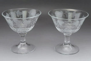 Pair Signed William Yeoward Cordelia Crystal Champagne Coupes Sherbets