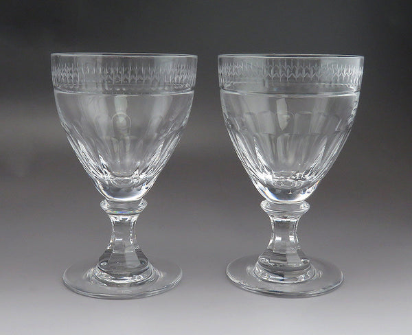 Lovely Pair Signed William Yeoward Gloria Crystal Water Goblets Wine Glasses