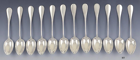 11 Antique 1877-1885 French 950 Sterling Silver Paul Massat Spoons 5 3/4"