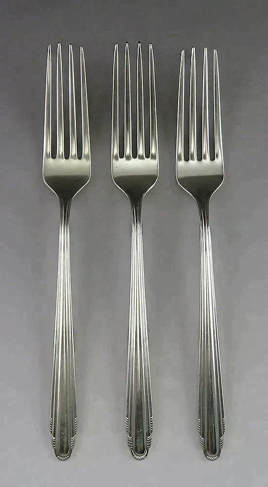 3 Quality Art Deco Sterling Silver Dominick & Haff Contempora Dinner Forks