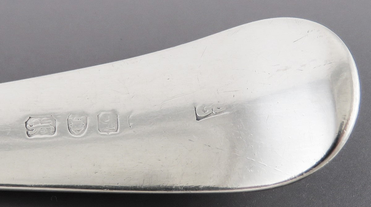 Antique 1791 Georgian English Sterling Silver Long Platter Serving Spoon NO MONO