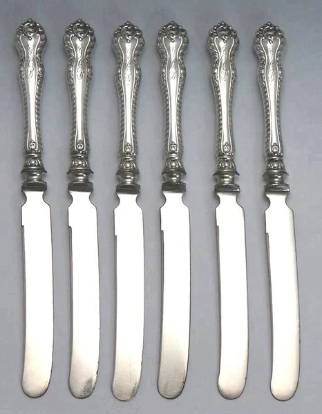 6 Antique Sterling Silver Dominick & Haff Mazarin Pattern Fruit Knives