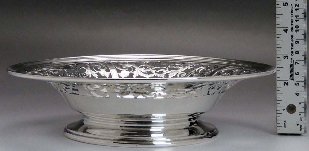 Fine Birks Sterling Silver Openwork Rim Tazza Footed Bowl Compote