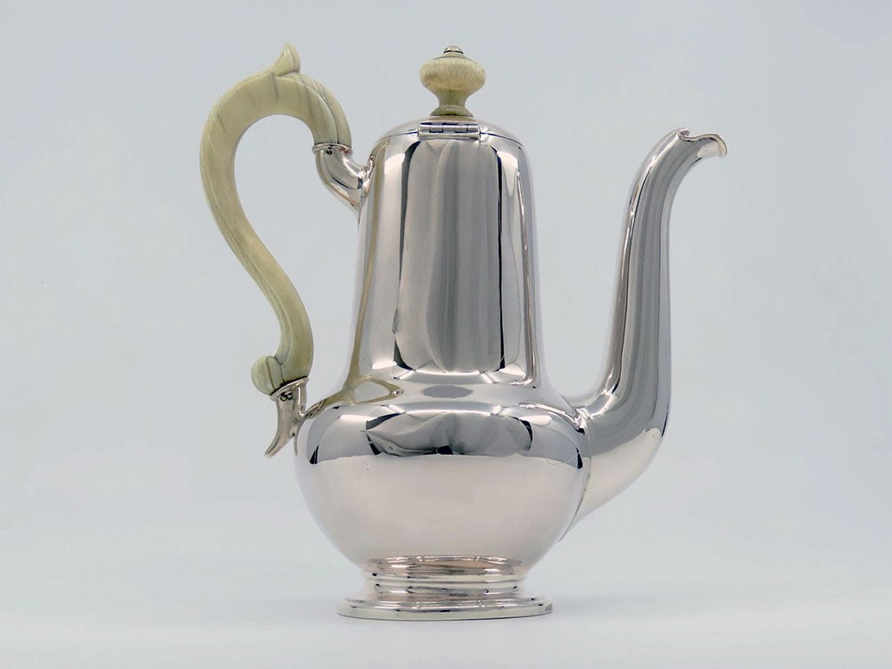 Fine Antique late 1800s-early 1900s Austrian Silver Tall Teapot / Coffee Pot