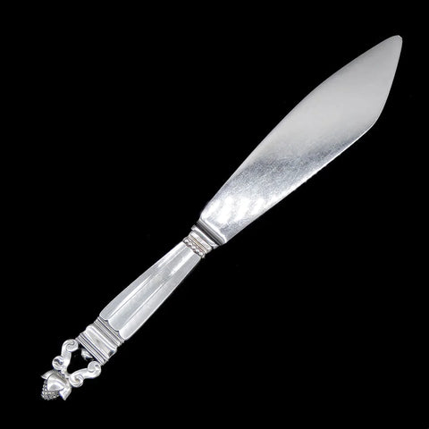 Mid-Century Modern Georg Jensen Acorn Denmark Sterling Silver Cake Knife 10 3/8"