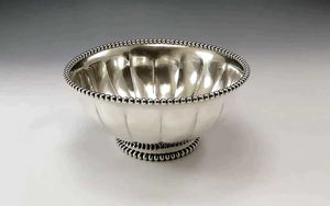 Late 1800s Towle Sterling Silver Beaded Punch / Fruit Bowl