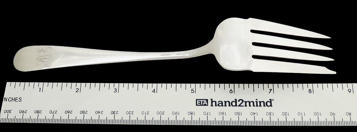 Fabulous S. Kirk Son Inc Repousse Sterling Silver Serving Fork 8 1/2 Inches