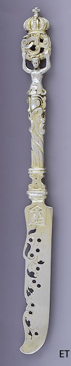 Ornate late 1800s/early 1900s German .850 Silver Fish / Dessert Knife 8.5"