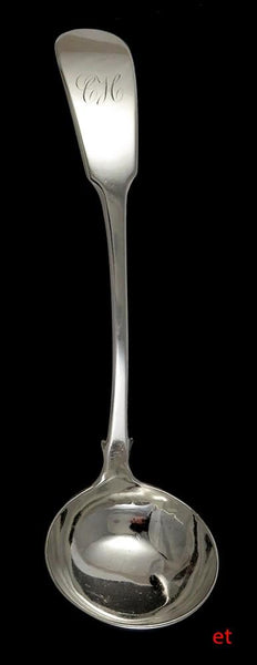 1825 Antique Scottish Sterling Silver Fiddle Pattern Gravy/Sauce Ladle