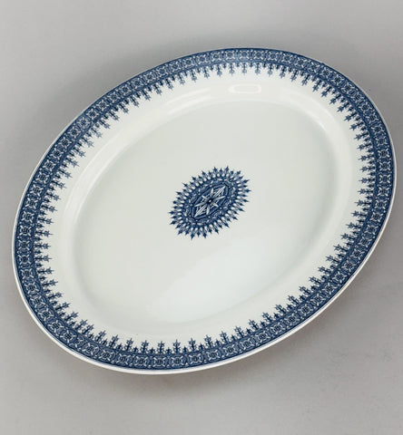 Antique Large Oval 1890 Royal Worcester Serving Platter Blue and White