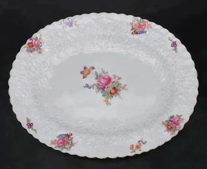 Lovely Copeland Spode English Dresden Rose Savoy Platter 11.5" Fine Porcelain