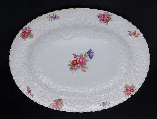English Porcelain Copeland Spode Dresden Rose Savoy Platter/Serving Tray