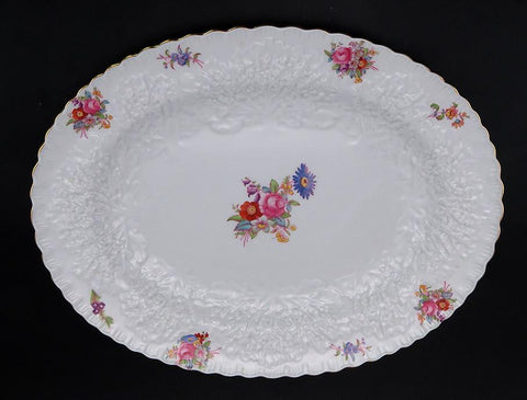 English Porcelain Copeland Spode Dresden Rose Savoy Platter/Serving Tray