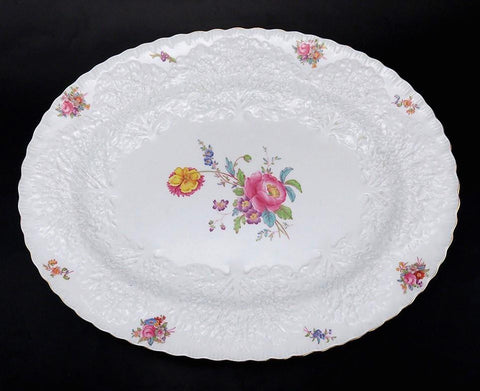 Superb Copeland Spode English Dresden Rose Savoy Platter 17" Fine Porcelain