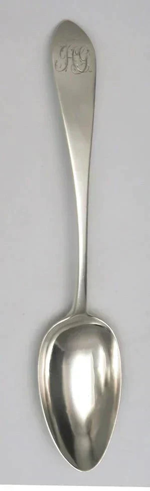 c1798-1810 Antique American Coin Silver Spoon Robert Evans