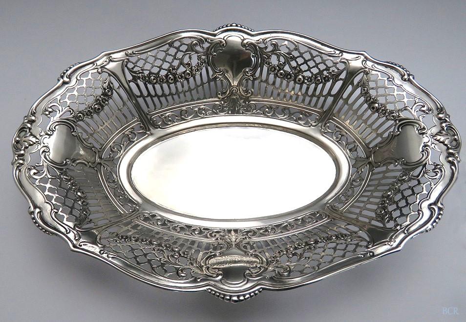 Late 19th Century German Silver Pierced Decorative Dish or Bowl