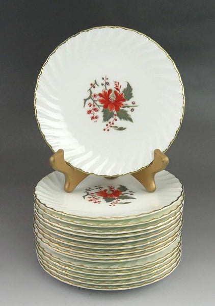 Set of 15 Royal Worcester Lynbrook Pattern Porcelain Bread & Butter Plates