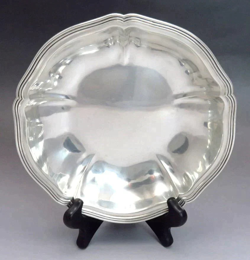 c1920s Handsome Arthur Stone Sterling Silver Lobed Bowl