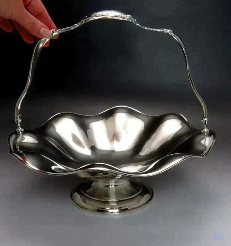 Impressive 1867 Dutch Silver Swing Handle Bridal Basket