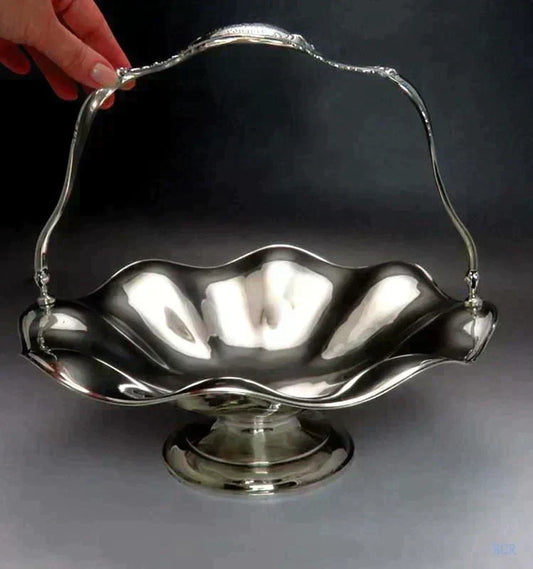 Impressive 1867 Dutch Silver Swing Handle Bridal Basket