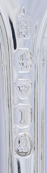 10 English Georgian Sterling Silver Fiddle Thread Shell 7 1/4" Spoons