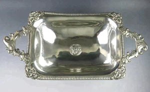 c1840s Superb German 800 Silver Footed Serving Dish / Bowl