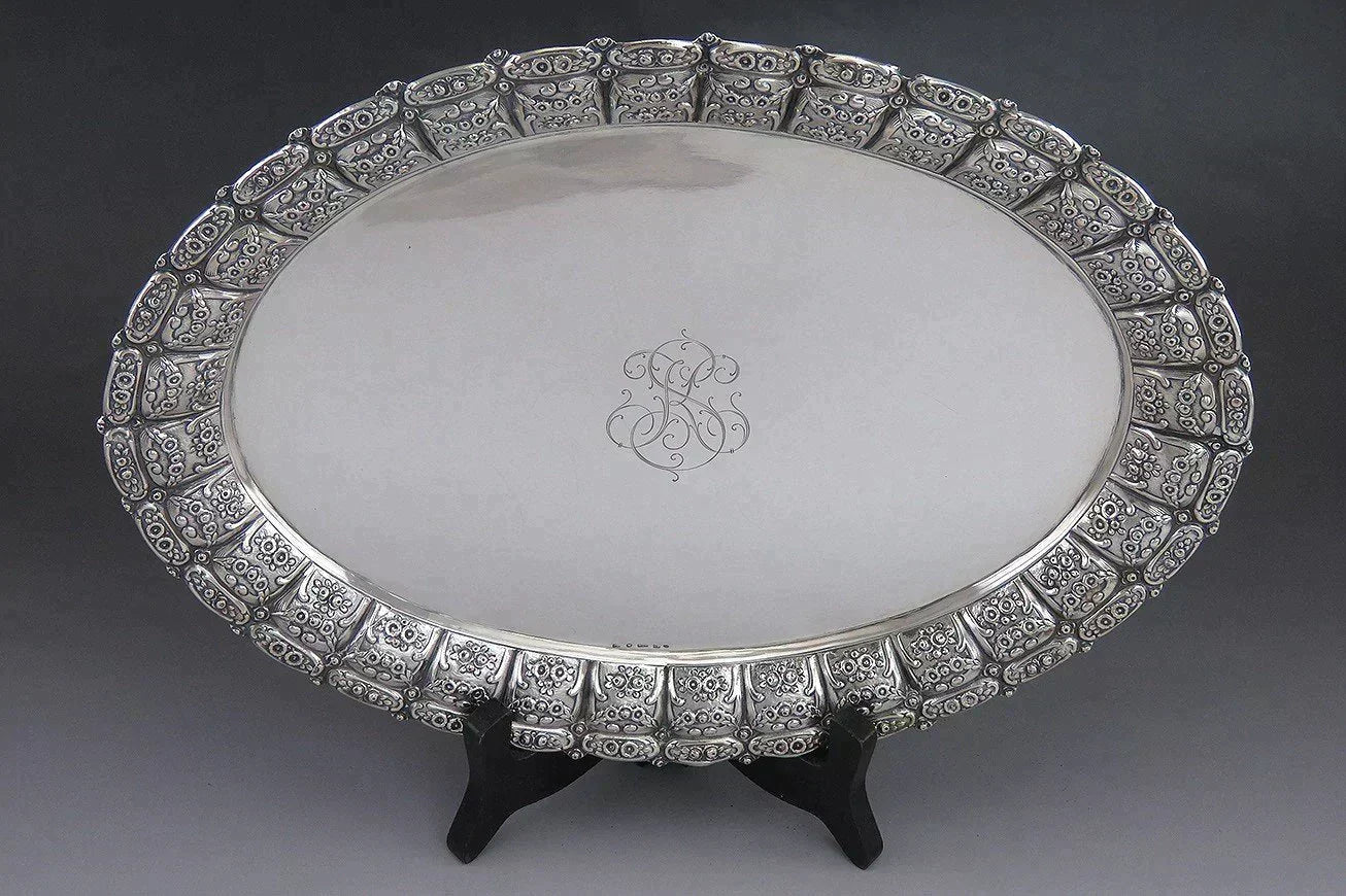 Vintage 1943 Finnish Silver Georgian Style Serving Tray or Platter