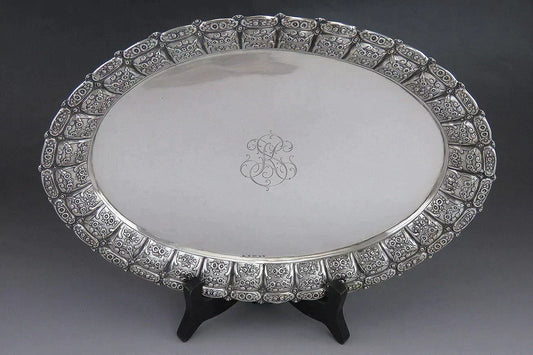 Vintage 1943 Finnish Silver Georgian Style Serving Tray or Platter