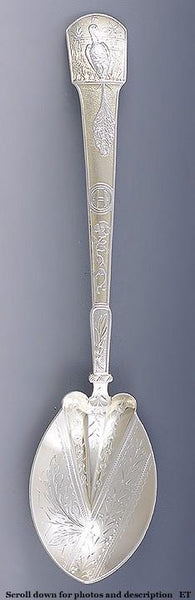 Antique c1875 Sterling Silver Gorham Japanese Gold Wash Sugar Shell Spoon