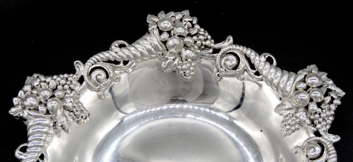 Antique c1895 Tiffany & Co Cornucopia Border Ashtray or Small Bowl Dish 5 1/2"