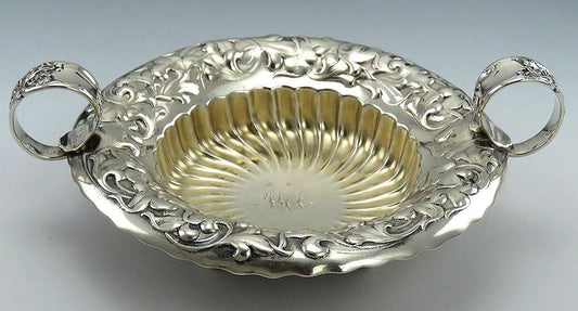 Antique c1890 Sterling Silver Whiting Heraldic 2 Handled Dish/Bowl Hollowware