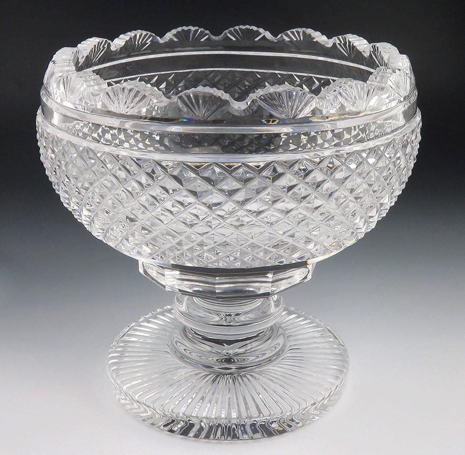Modern Waterford Cut Glass Decorative Raised Pedestal Bowl Dish