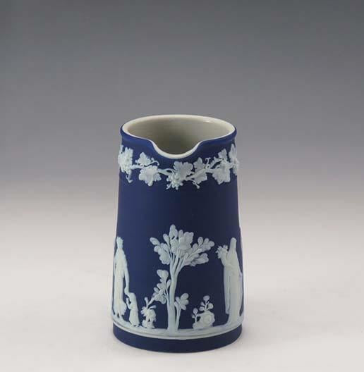 Lovely Antique Wedgwood Blue Jasperware Small Pitcher