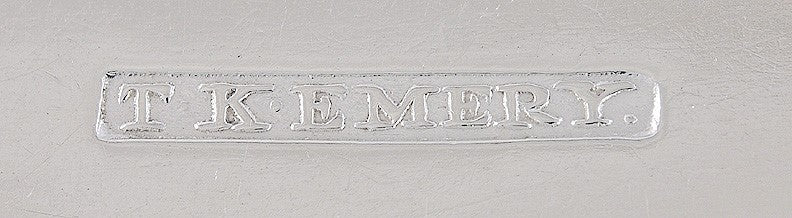 c1815 Great Pair American Coin Silver Serving/Tablespoons Fiddle Pat by Emery
