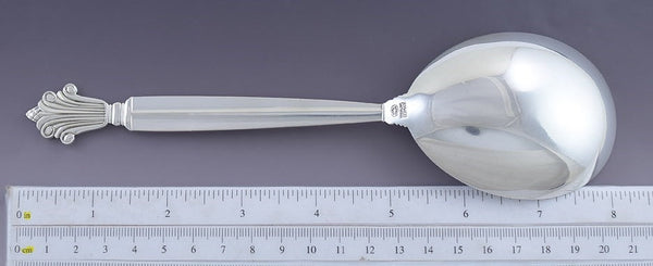 Georg Jensen Sterling Silver Acanthus Dronning Large Serving Scoop Spoon 8 1/8"