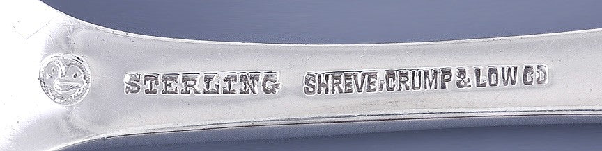Vintage Durgin Sterling Silver Bright Cut Irish Star Serving Fork 8"